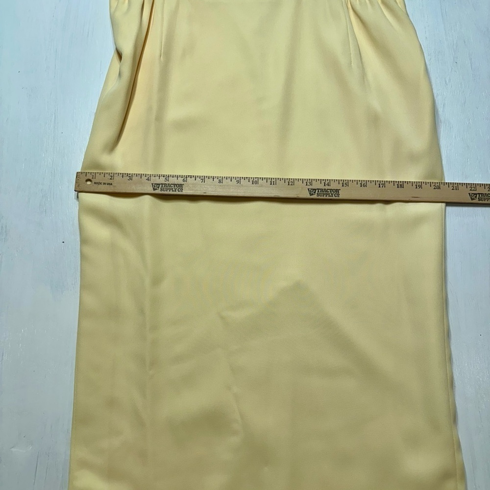Vintage Dynasty Couture Yellow 2 Pc Set Satin Top & Skirt Formal Outfit - Picture 7 of 14